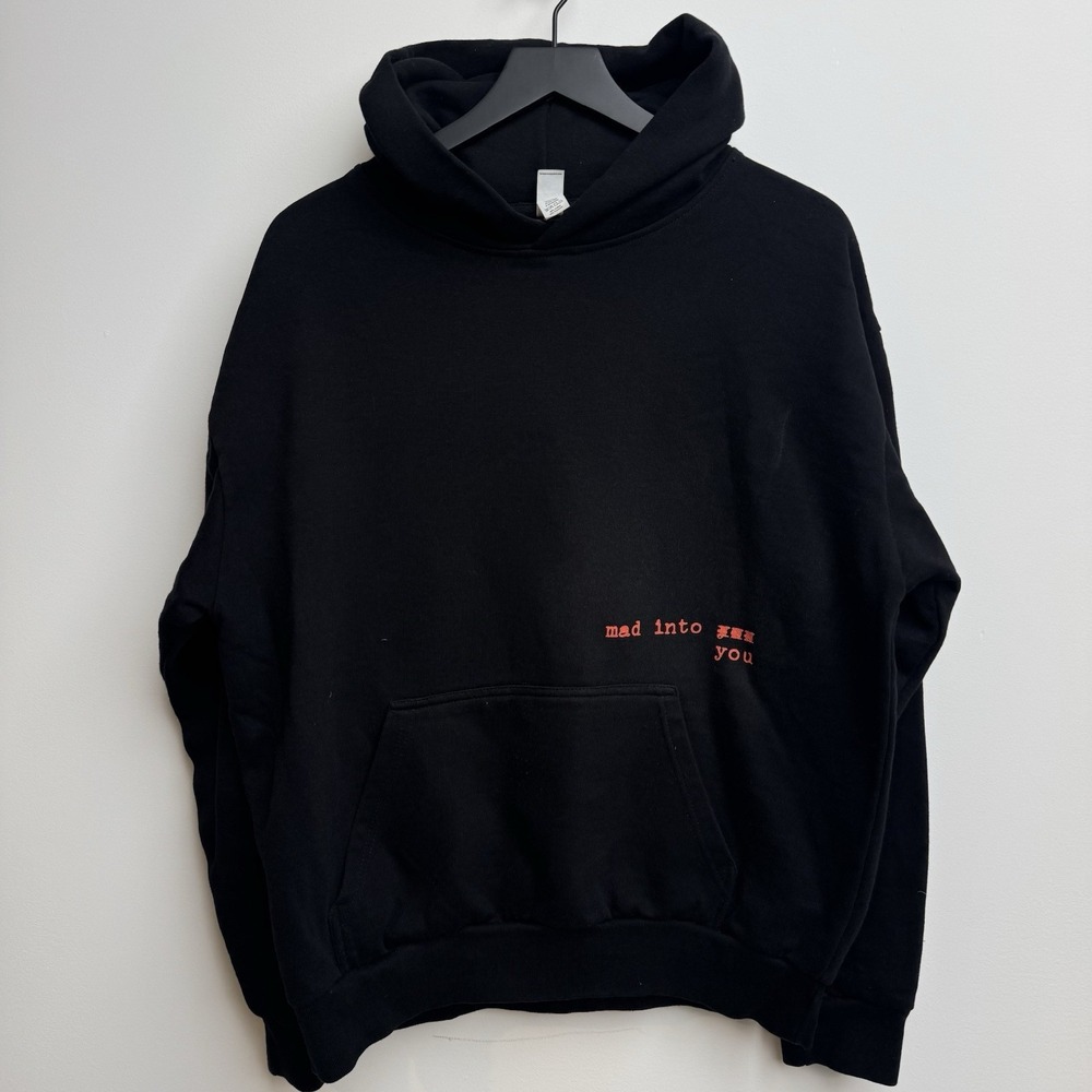 Mad Into You MIY Hoodie Jacket Black Men's‎ Large Custom Print Y2K Pullover